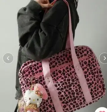 SPINNS 스핀스 핑크 레오파드 무늬 토트백 스쿨백