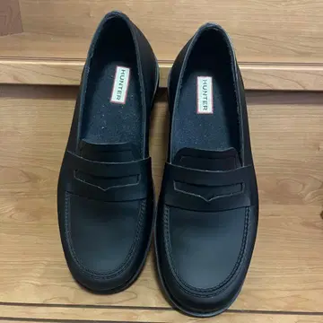 새상품급! HUNTER 블랙 로퍼 방수 레인 슈즈