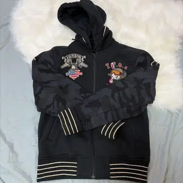 VANSON 데스 토끼 본딩 후드티 M 블랙