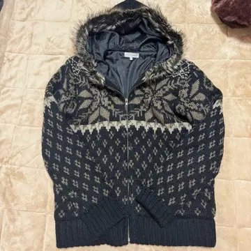 헤이세이 레트로 갸루 남자 y2k 노르딕 무늬 니트 후드티 퍼 지퍼