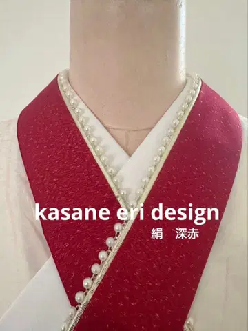 레이어트 카라 진한 빨간색 펄 장식 레이어트 카라 이중 카라 이중 카라