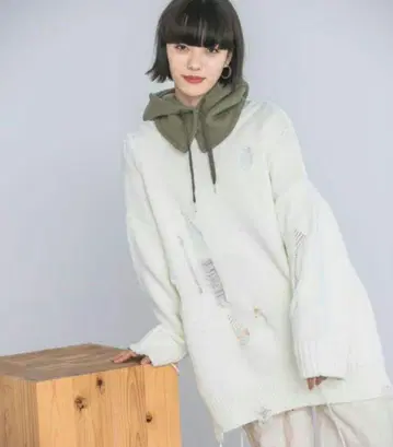 [ JEANASIS ] 3G 크러쉬드 로스트 풀오버 니트 데미지