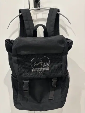 PINK-latte 핑크라떼 블랙 백팩 하트 로고