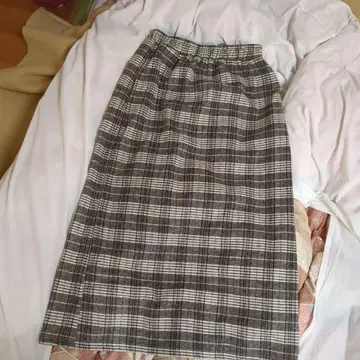 체크 무늬 롱 스커트 F 사이즈