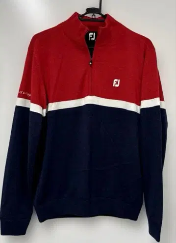 풋조이 하프 지퍼 스웨터 빨간색/네이비 안감 있음 M