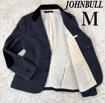 젬블 헤링본 싸개 엘르 엘보 패치 자켓 그레이 M 초레어