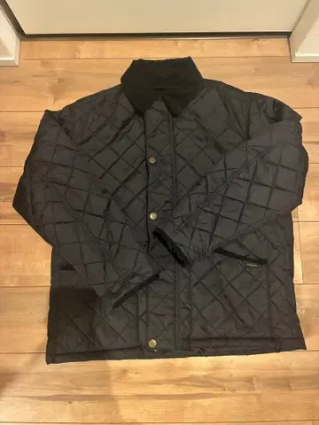 블랙 퀼팅 자켓 코듀로이 옷깃