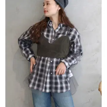 Ungrid 튤 레이어드 루즈 셔츠