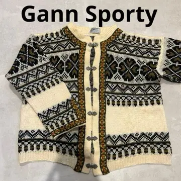 Gann Sporty 티롤리안 니트 스웨터 가디건 유로 아이보리