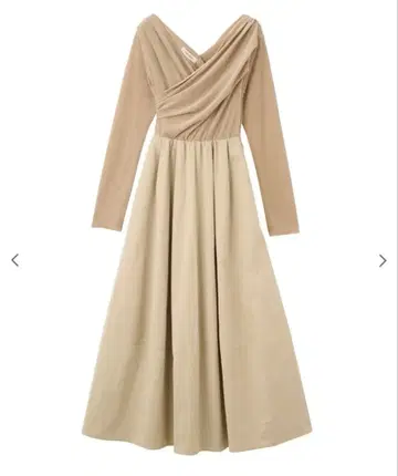 COCODEAL 베이지 시어 벨로아 소재 원피스