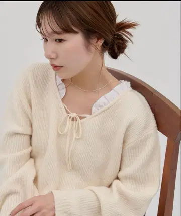 [ umm. ] 레이스 사용 2way 풀오버