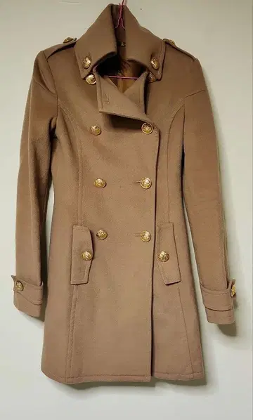 SLY 베비돈나 폴레온 코트 카멜 베이지 울 S