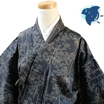 C27 치도리야 기모노 코몬 워셔블 기모노 교직 블랙