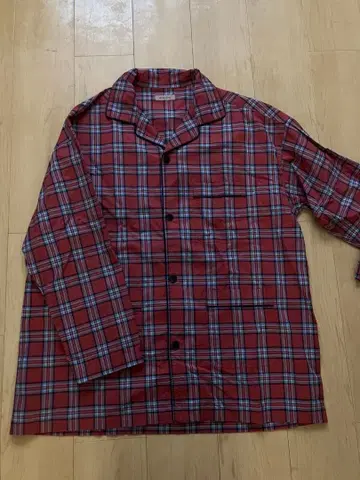 BEAMS LIGHTS 빨간색 계열 체크 긴팔 셔츠