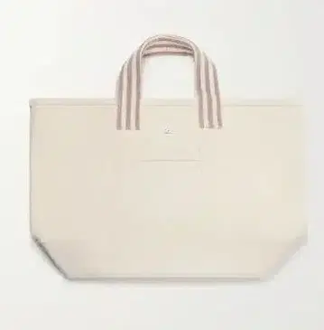 아이보리 스트라이프 핸들 토트백