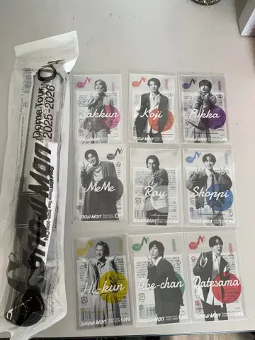 미사용 새상품 SnowMan 응원봉과 클리어 스티커 9인 세트