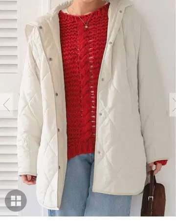 [ 새상품급 ] titivate 후데트 퀼팅 숏코트 아이보리 M