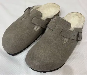 birkenstock 그레이 스웨이드 퍼