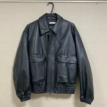 WYM LIDNM 레더 블루종 블랙 S