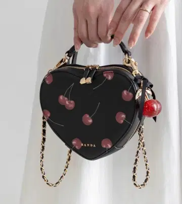 2WAY 체리 프린트 하트 백