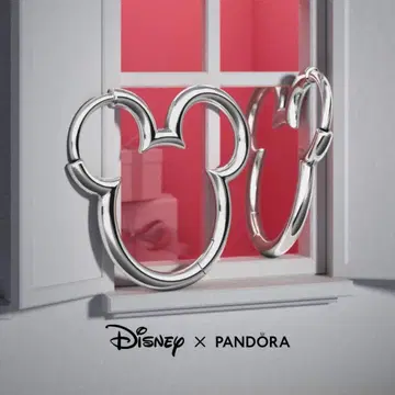 PANDORA 판도라 디즈니 미키마우스 실루엣 후프 귀걸이