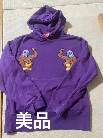 유키히어로 프로레슬링 퍼플 후드티 새상품급 S사이즈