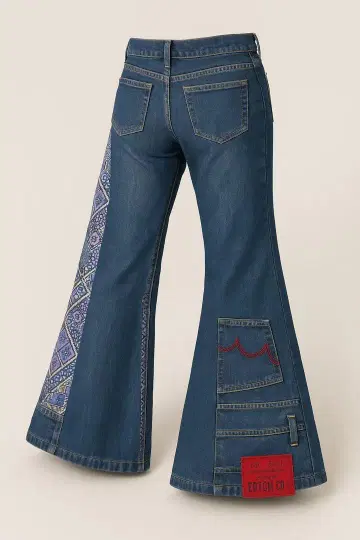 플레어 디자인 데님 팬츠