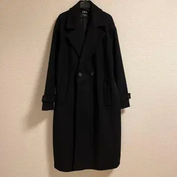 자라 롱 코트 블랙 M 사이즈