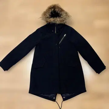 LOWRYSFARM 로리즈팜 퍼 모즈 코트 네이비