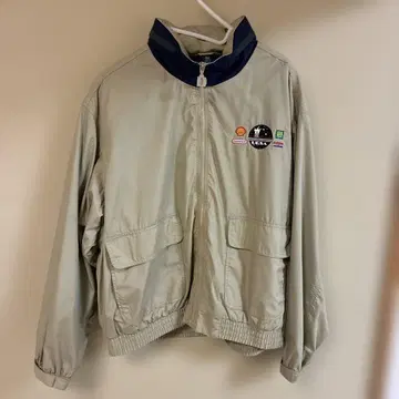 나일론 자켓 XL 베이지 자수 로고