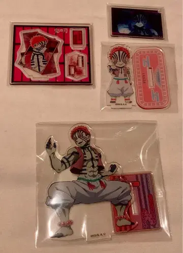 귀멸의 칼날 아카자 아크릴 스탠드 아크릴 키링 세트