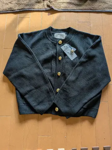 MOUSSY 골드 버튼 가디건 블랙 블랙 상의