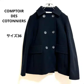 새상품급 코토니에 P코트 숏 기장 코트 블랙 36 ( S~M 상당 )