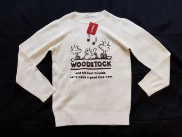 택 포함 새상품 PEANUTS 피넛 코튼 니트 스웨터 M