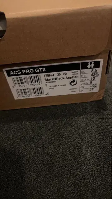 ACS PRO GTX 블랙/아스팔트 27.0