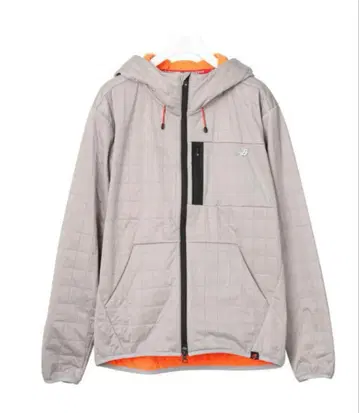 뉴발란스골프 안감 플리스 스퀘어 퀼트 풀 지퍼 후디 그레이