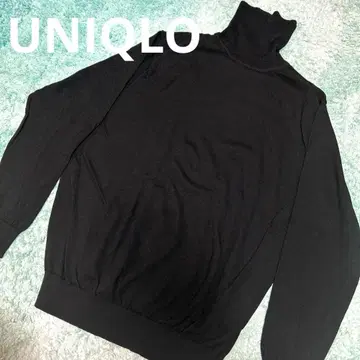 [새상품급] UNIQLO 유니클로 울 블랙 터틀넥 스웨터