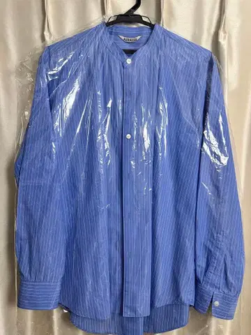 [ 최종 가격 ] AURALEE 24aw 스트라이프 스탠드 카라 셔츠