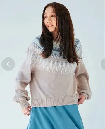 쿠미쿄쿠 페어아일 니트 워셔블 베이지 노르딕