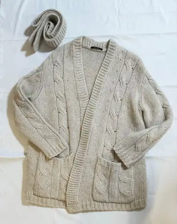 맥피 셰틀랜드 울 로브 니트 아란 케이블 가디건