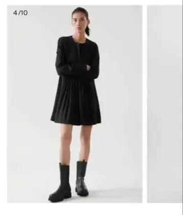 COS 긴팔 무릎 기장 원피스