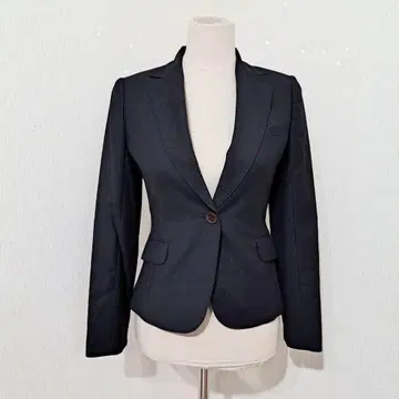 P.S.FA 이탈리아제 모 & 실크 스트라이프 싱글 자켓 블랙 M