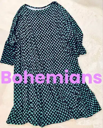 컨디션 최상 Bohemians 프리 사이즈 원피스 튜닉 7부 소매 겨울용