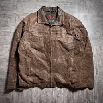[ 90's ] REWARD 천연 가죽 가죽 자켓 브라운 XL 사이즈