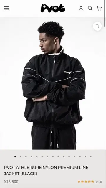 PVOT 애슬레저 나일론 자켓 (블랙)