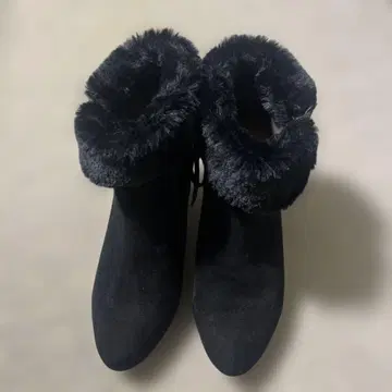 퍼 달린 블랙 스웨이드 부츠 L 사이즈