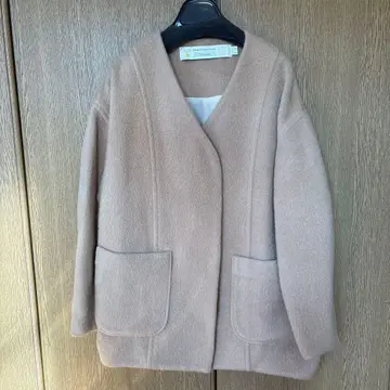 greedinternational 모헤어 하프 코트 베이지