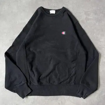챔피온 리버스 위브 맨투맨 구제 의류 눈 있음 L 블랙 17258