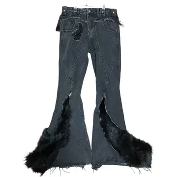 cozyworldwide 퍼 데님 플레어 데님