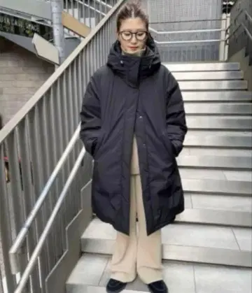 [ 새상품급 ] 스픽 앤 스팬 발수 후디드 다운 롱 코트 36 사이즈